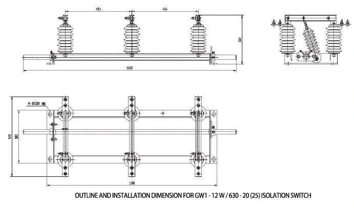 Gw1 - 12 Series Outdoor High-Voltage AC Disconnector Switch / Isolator