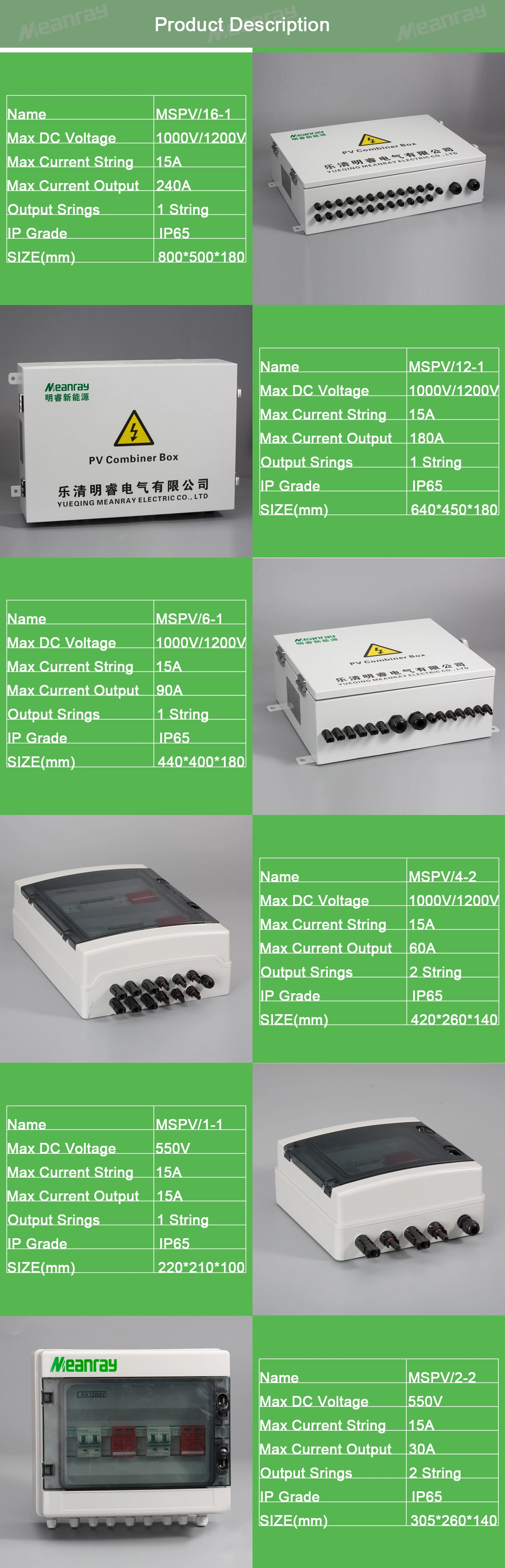 4/8/12/16 Input Solar Intelligent Combiner Box with Anti Reverse Function 12 Strings Combiner Box