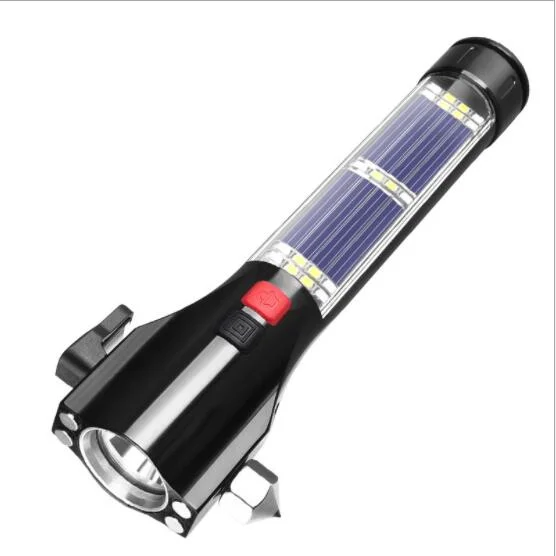 Ultra Bright Tool with Safety Hammer Solar Flashlight Car