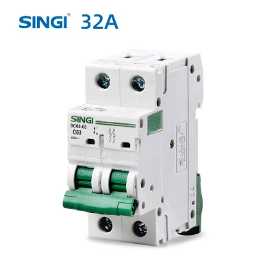 Singi DC Sc65-63 10ka 2p 32A Disjoncteur miniature à air électrique MCB