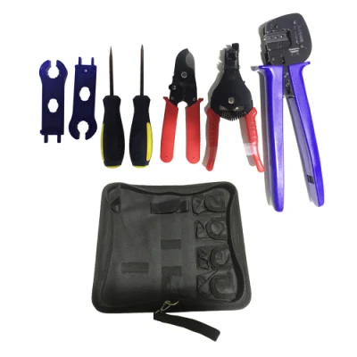 Ensemble d'outils solaires Kit sac outil à main outil de sertissage outil de coupe câble dénudeur coupe-fil clé 2.5/4/6mm2 outil matériel pour panneau de connecteur solaire Mc4 PV